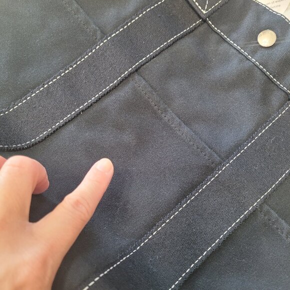 Hermes Canvas Fourre Tout MM Canvas Tote Bag Black - Picture 13 of 15